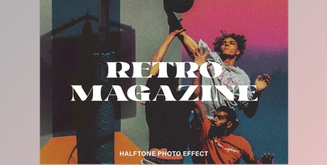 Retro Magazine Halftone Photo Effect