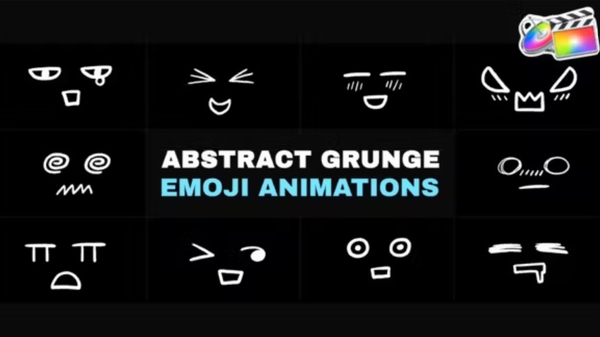 Videohive 52307839 Abstract Grunge Scribble Emoji Animations | FCPX