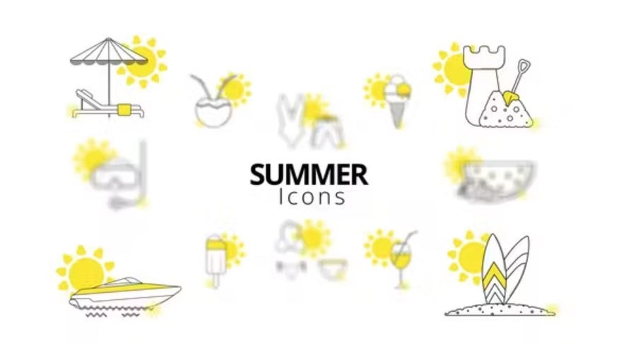 Videohive 52432379 Summer Icons