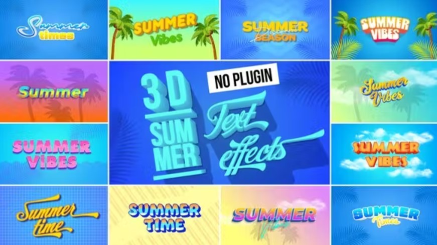 Videohive 52439241 3D Summer Text Effects