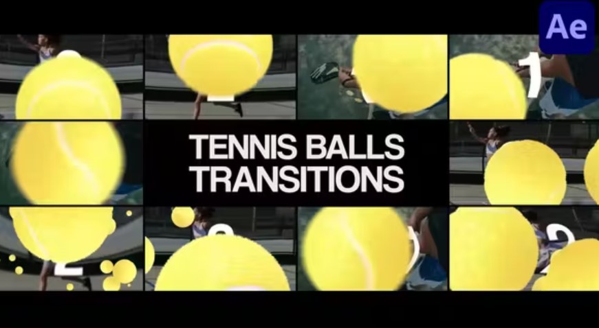 Videohive 52371375 Tennis Balls Transitions for After Effects