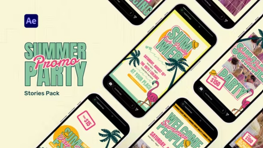 Videohive 51513170 Summer Party Stories Pack