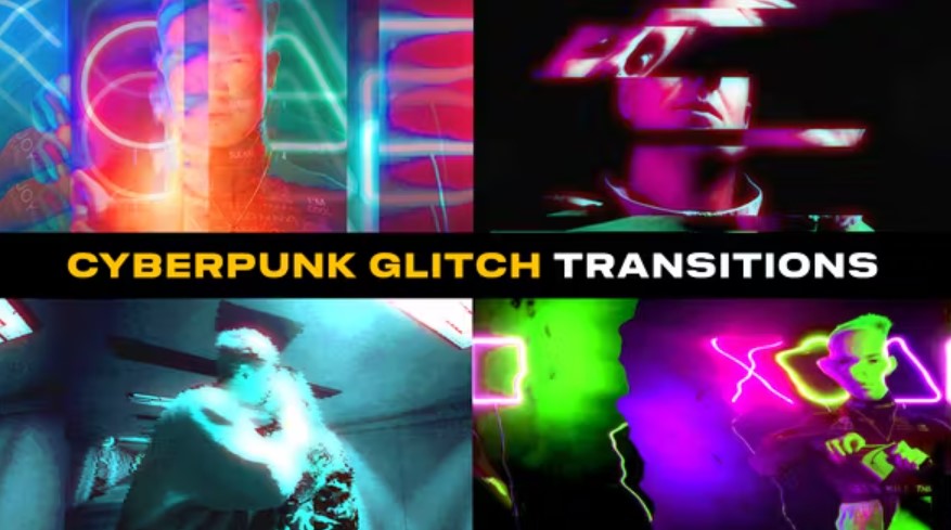 Videohive 52536462 Cyberpunk Glitch Transitions | After Effects on GFXHive