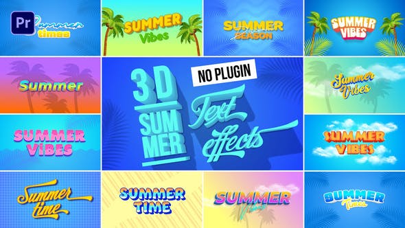 Videohive 3D Summer Text Effects 52439245, GFXHive