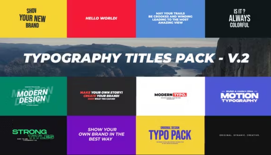 Videohive 52270274 Typography Titles Pack / MOGRT