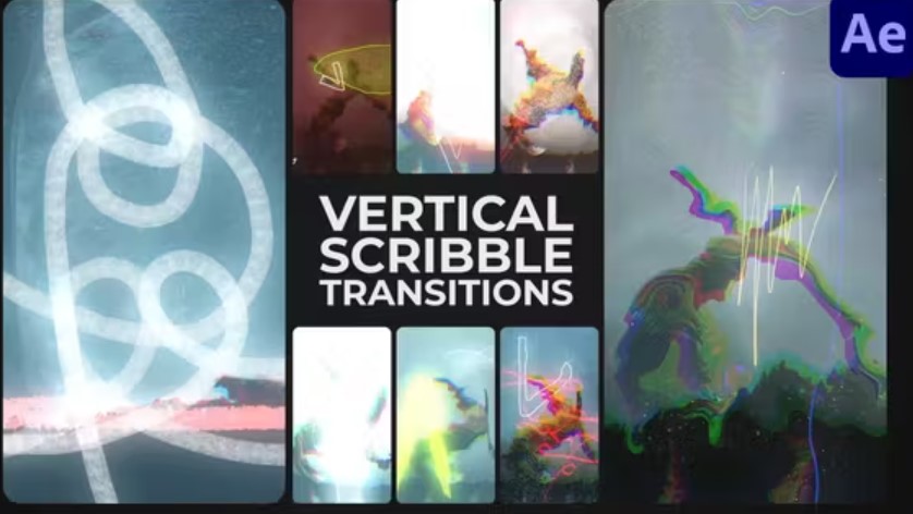 Videohive 52631033 Scribble Vertical Transitions | After Effects, GFXHive