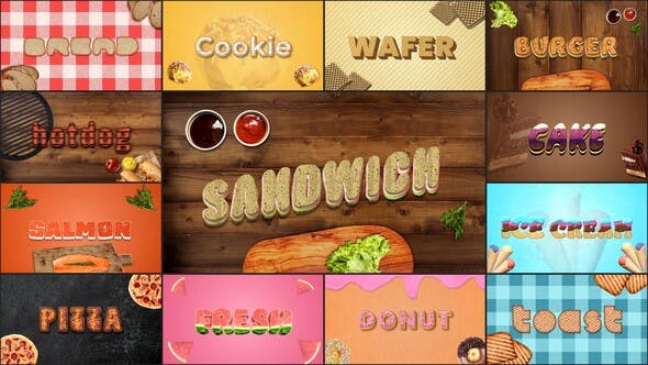 Videohive 52620448: Food Text Effects for After Effects