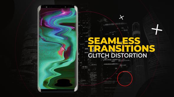 Videohive 52663949 Vertical Glitch Distortion Transitions