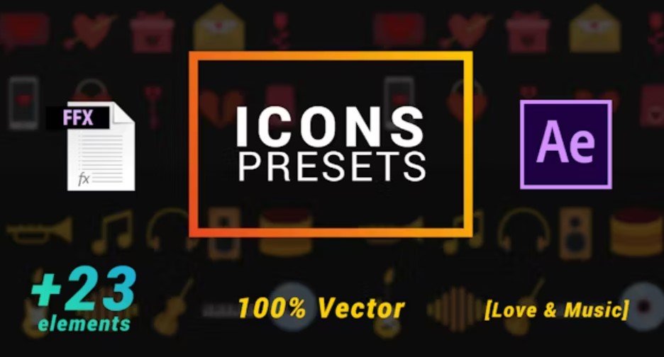 Icons Presets - Love and Music | Elevate Your Video Projects