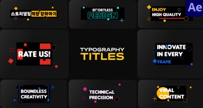 Videohive 52876364 Typography Titles for After Effects