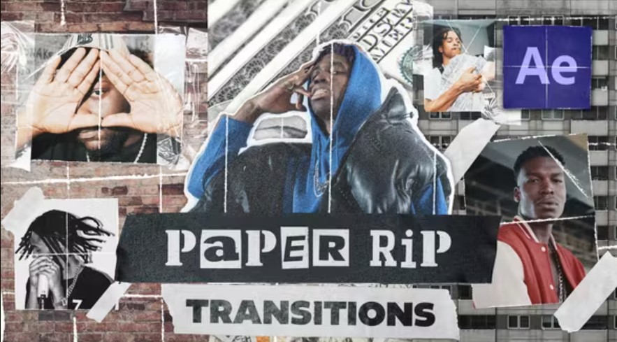 Videohive 52956034 Paper Rip Transitions (Vertical)