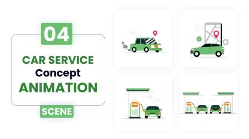 Videohive 53011148 Car Service Concept Illustration Animation