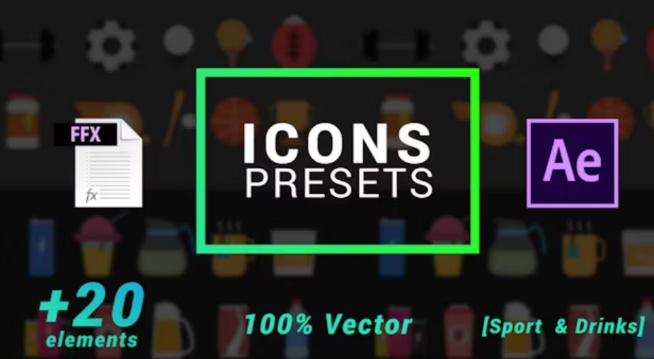 Icons Presets - Sports and Drinks: Enhance Your Videos with GFXHive