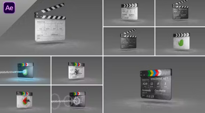 Videohive 51801802 Clapperboard Transitions + Logo Reveal