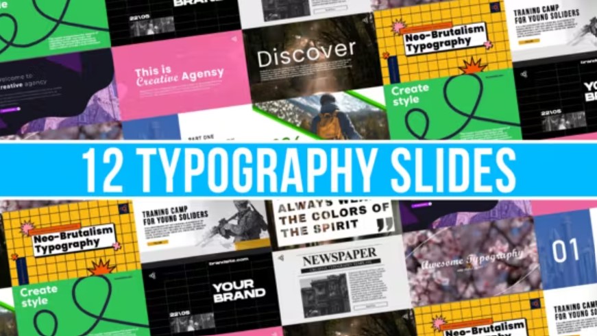 Videohive 52610172 12 Typography Slides | GFXHive