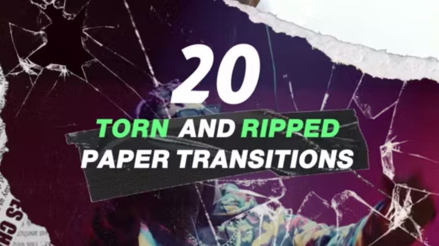 Videohive 53363328 Turn and Ripped, Paper Transitions || MOGRT