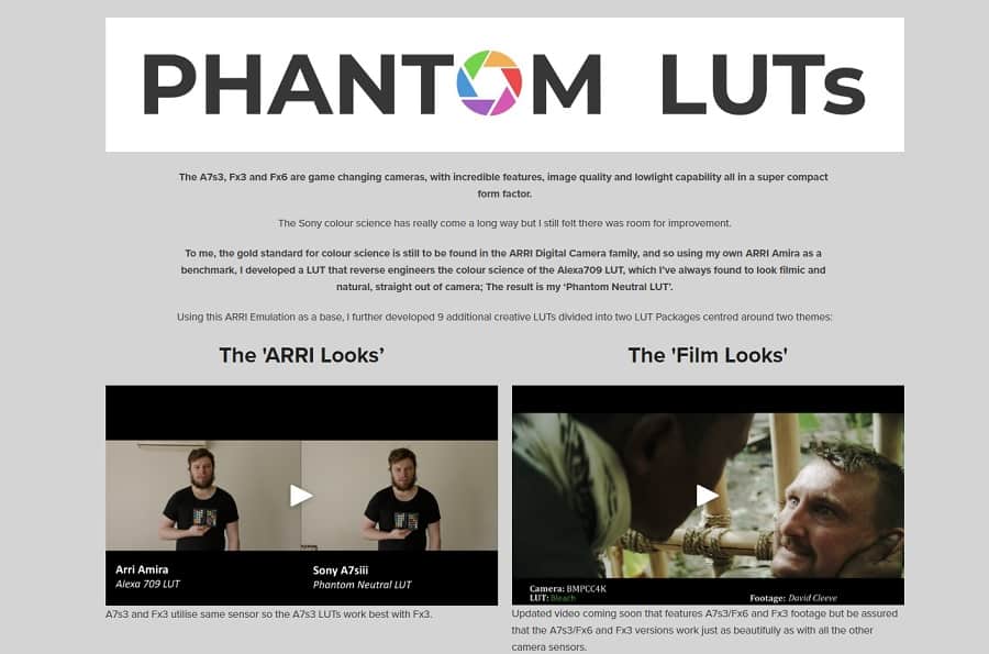 [Premium] JOEL FAMULARO Phantom LUTs for Sony A7s3 & FX6