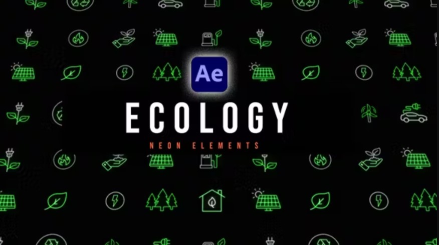 Videohive 53564134 Ecology Neon Icons