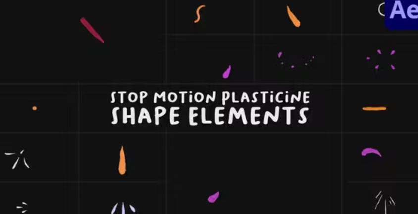 Videohive 53578136 Stop Motion Plasticine Shape Elements for After Effects