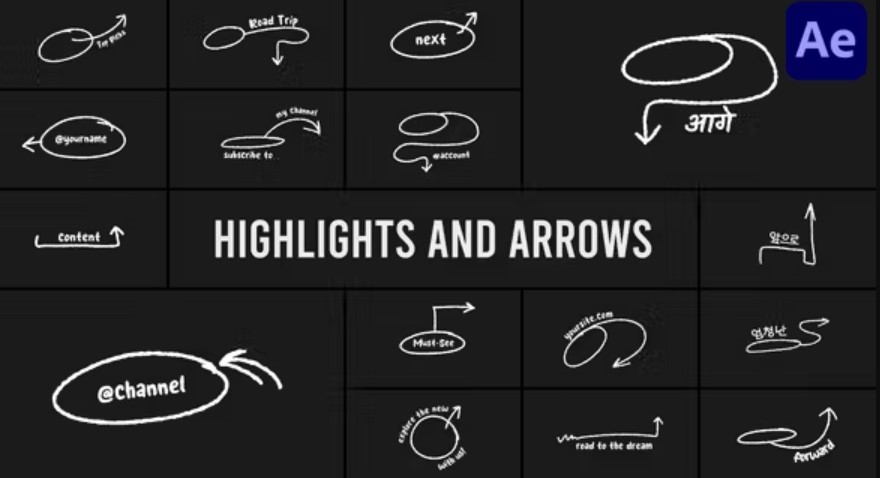 Videohive 53628574 Highlight and Arrows for After Effects