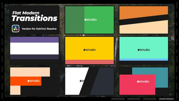 Videohive 50255033 Flat Modern Transitions for DaVinci Resolve