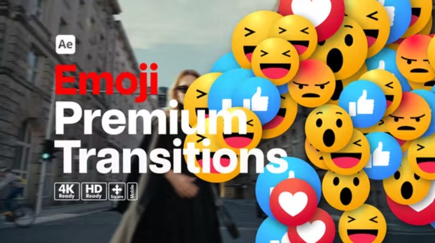 Videohive 53786031 Premium Transitions Emoji | After Effects Template