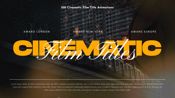 Cinematic Titles – 100 Premium Templates for Your Projects