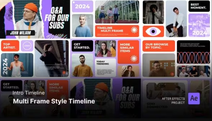 Videohive 53998614 Intro/Opening - Timeline - Multi Frame Style After Effects Project Files