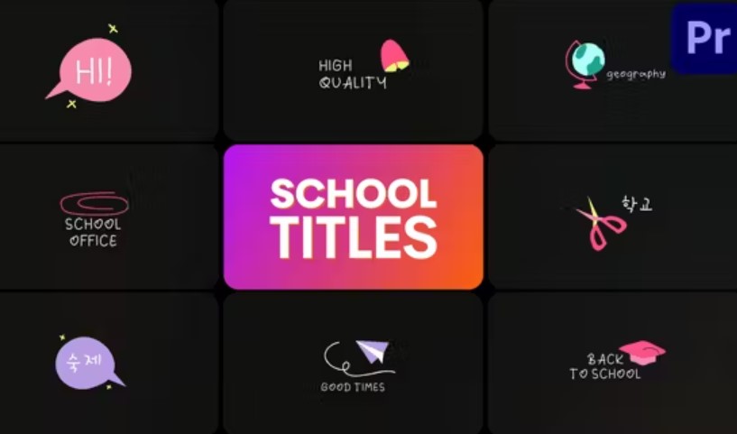 Videohive 54037338 School Titles | Premiere Pro MOGRT | GFXHive