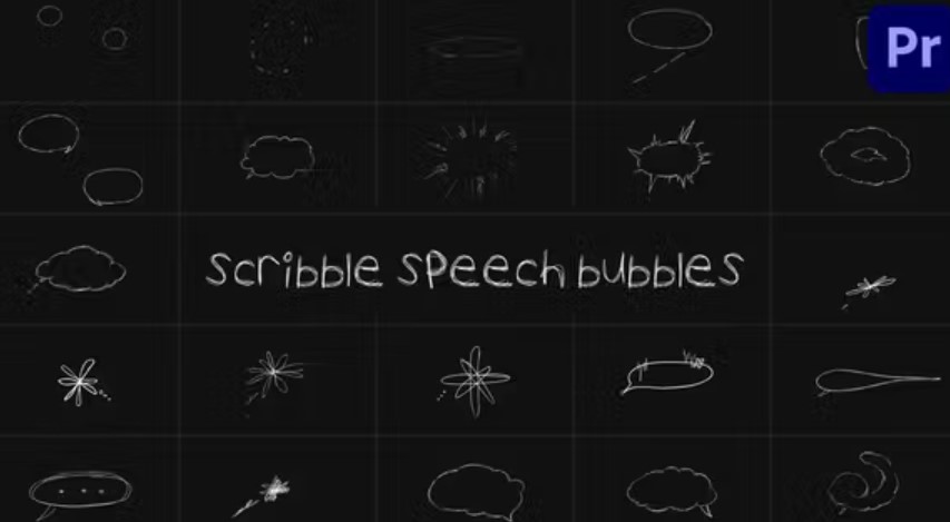 Videohive 54011430 Scribble Speech Bubbles for Premiere Pro | GFXHive