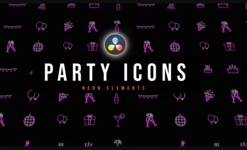 Videohive 54056103 Party Neon Icons