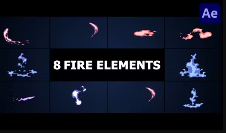 Videohive 54084635 Fire Elements for After Effects