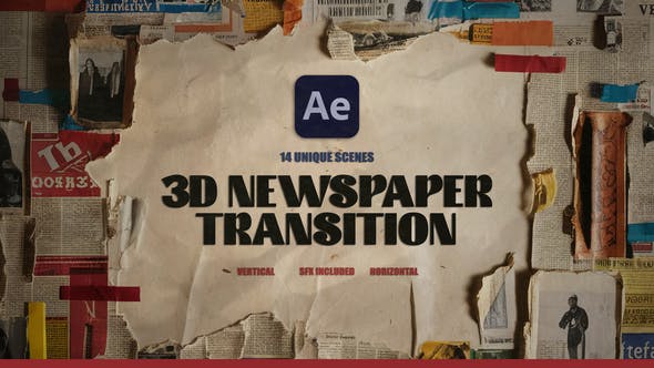 Videohive 54080110 3D Newspaper Transition