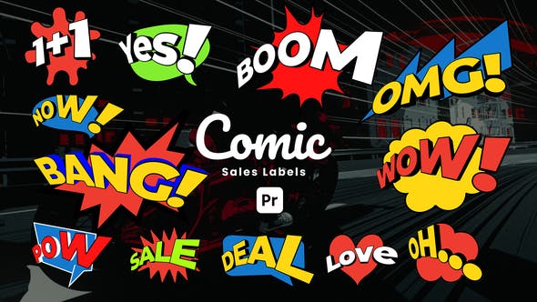 Videohive 54151484 Comic Sale Labels for Premiere Pro