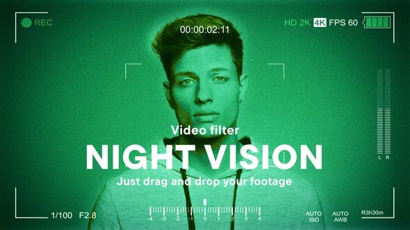 Videohive 54172753 Night Vision Video Effect Template, GFXHive