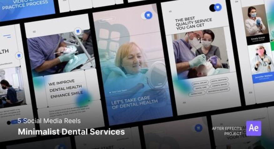 Videohive 54251207 Social Media Reels: Minimalist Dental Services After Effects Project Files