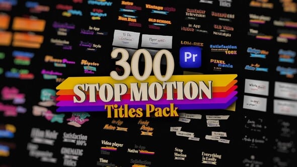 Videohive 54252638 Stop Motion Text Overlays Pack for Premiere Pro