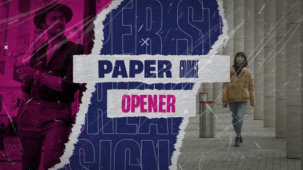 Videohive 54304696 Paper Grunge Opener | MOGRT for Premiere Pro | GFXHive