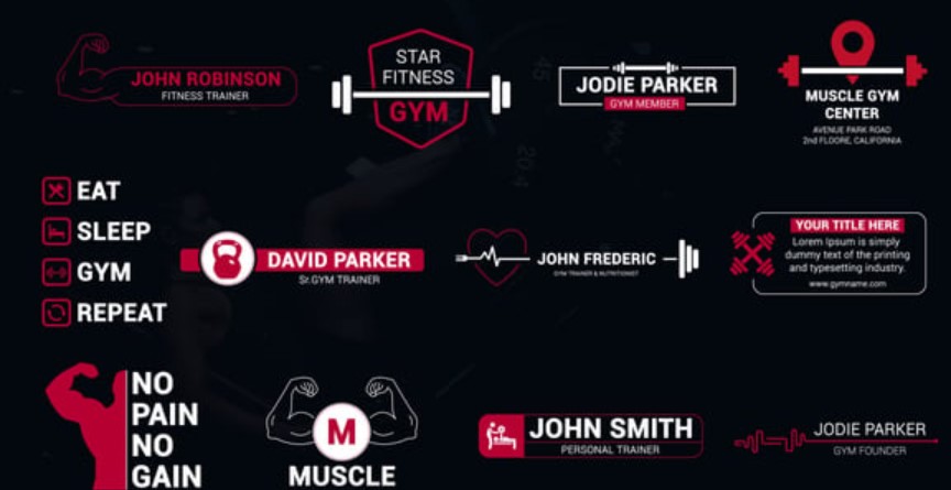 Videohive 54335107 Gym & Fitness Titles