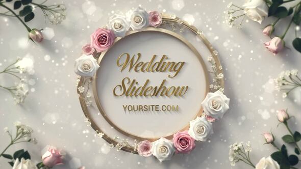 Videohive 54436448 Luxurious 3D Rose Frame Wedding Invitation Slideshow, GFXHive