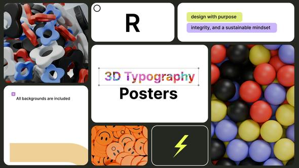 Download: Videohive 50293997 Typography Posters 3D for After Effects