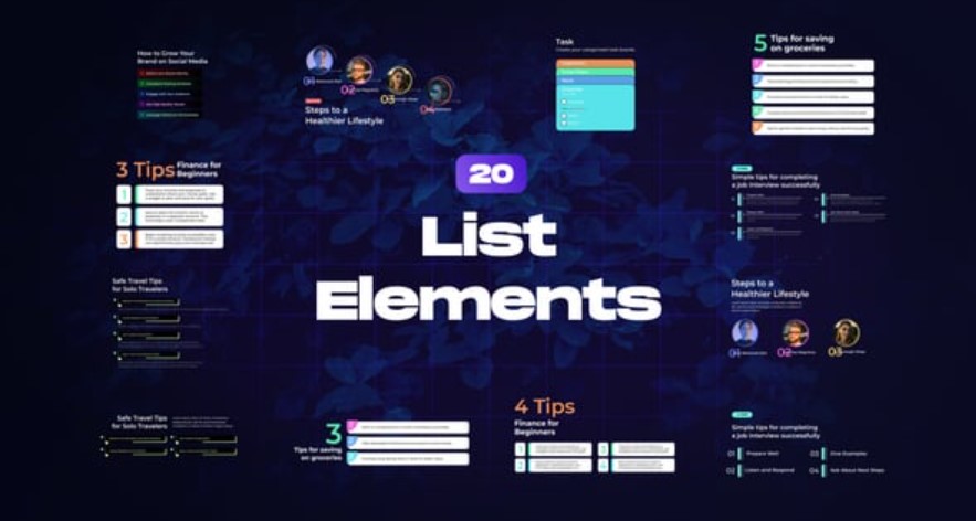 Videohive 54876828 List Elements: Elevate Your Projects with GFXHive