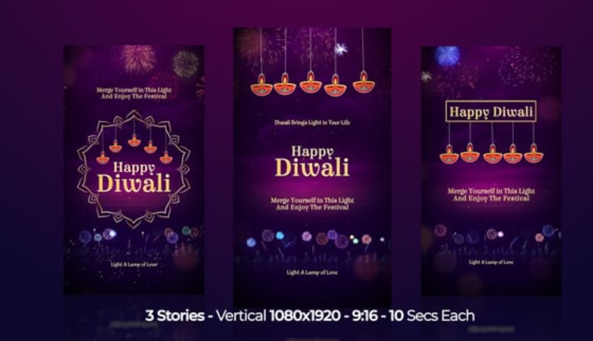 Videohive 54855374 Happy Diwali Wishes Instagram Stories