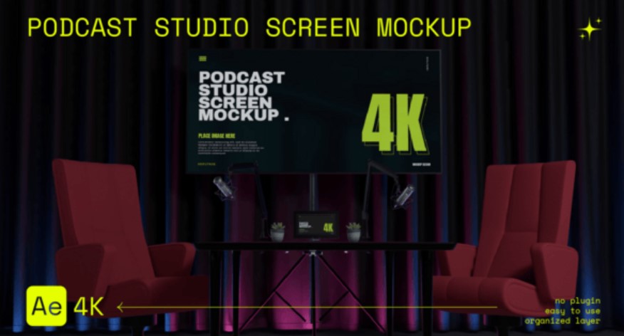 Videohive 54867759 Podcast Studio Screen Mockup