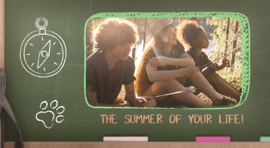 Videohive 55044160 Kids and Teens Adventure and Hike Summer Camp Chalkboard Opener