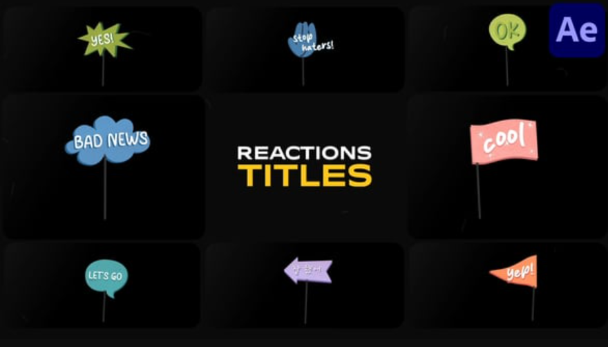 Videohive 55166936 Reactions Titles | After Effects