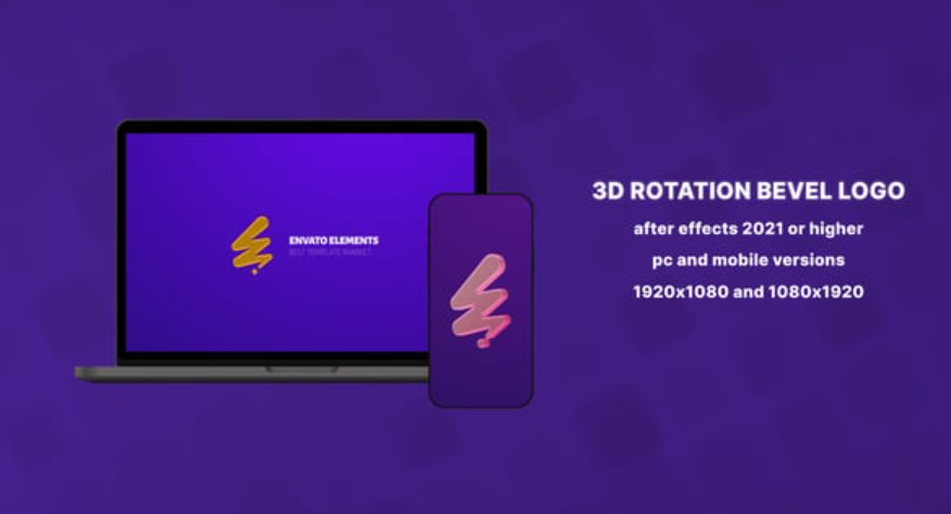 Videohive 55199531 After Effects 3D Rotation Bevel Logo for PC and Mobile