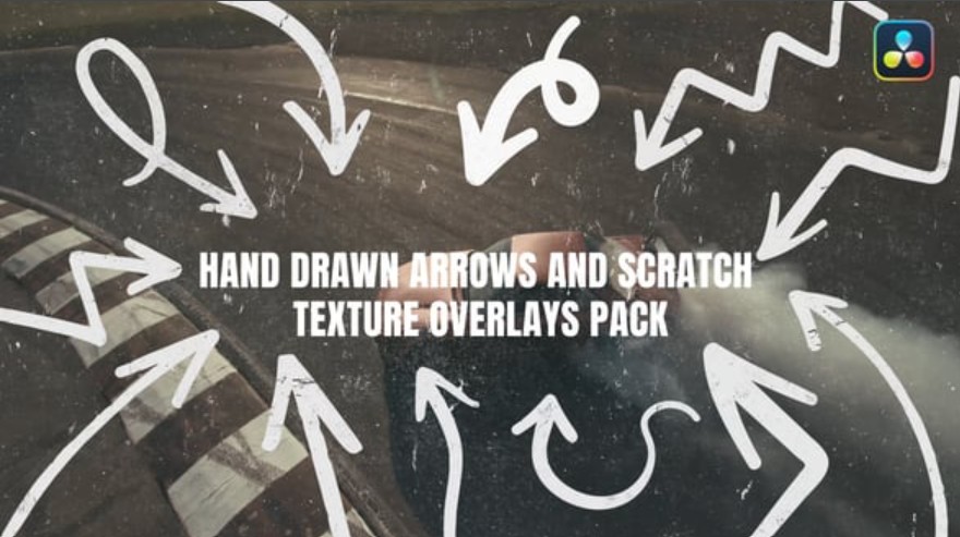 Videohive 55184973 Hand Drawn Arrows and Scratch Overlays Pack | DaVinci Resolve