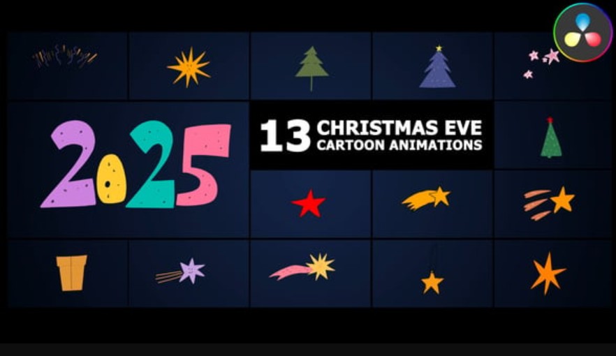 Videohive 55167069 Christmas Eve Cartoon Animations | DaVinci Resolve