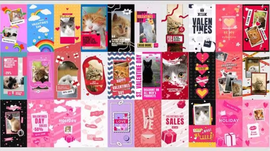 Videohive 50392936 Valentine Day Stories Bundle 30in1